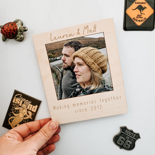 Making Memories Since - Personalised Wooden Engraved Photo Frame