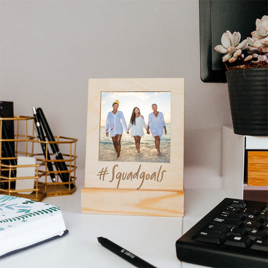 #SquadGoals - Wooden Engraved Best Friends Photo Frame