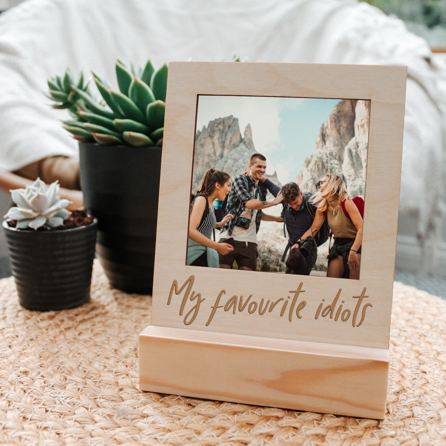 My Favourite Idiots - Wooden Engraved Best Friends Photo Frame