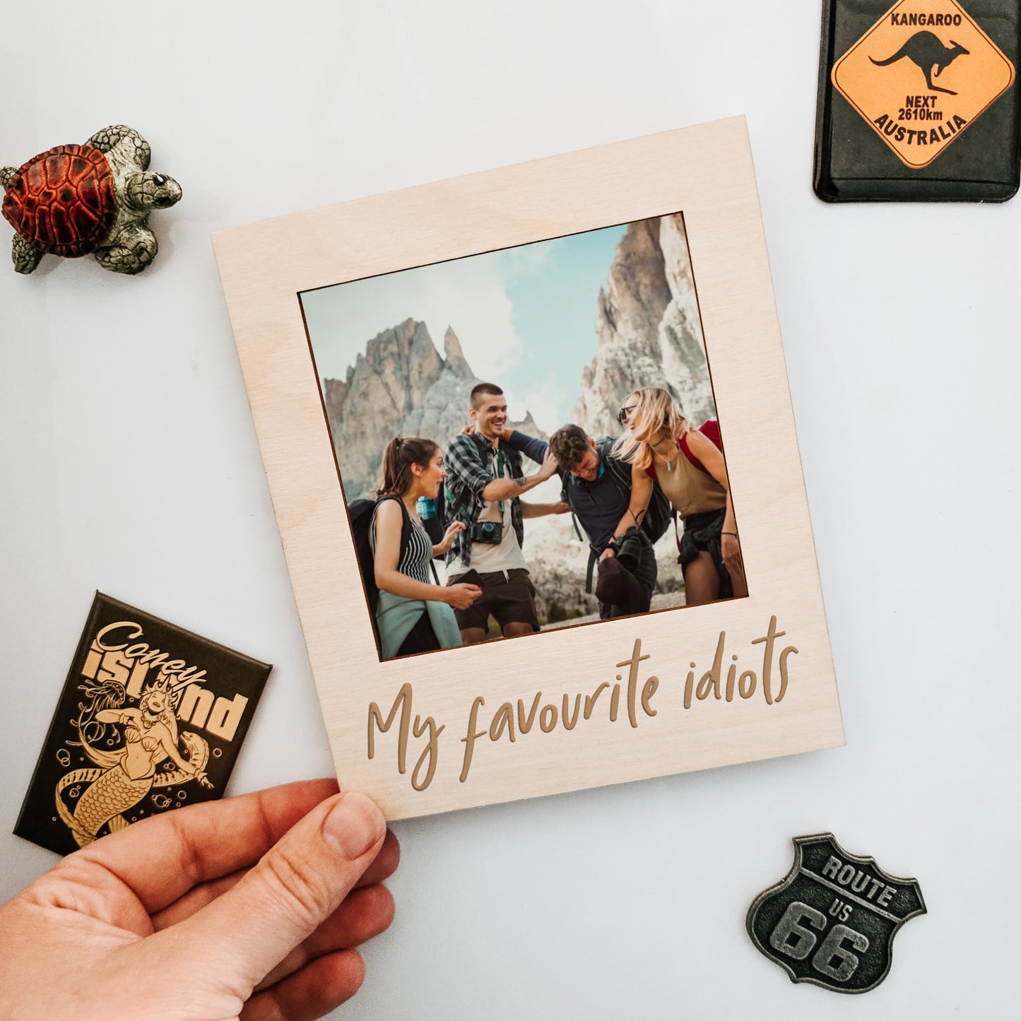 My Favourite Idiots - Wooden Engraved Best Friends Photo Frame