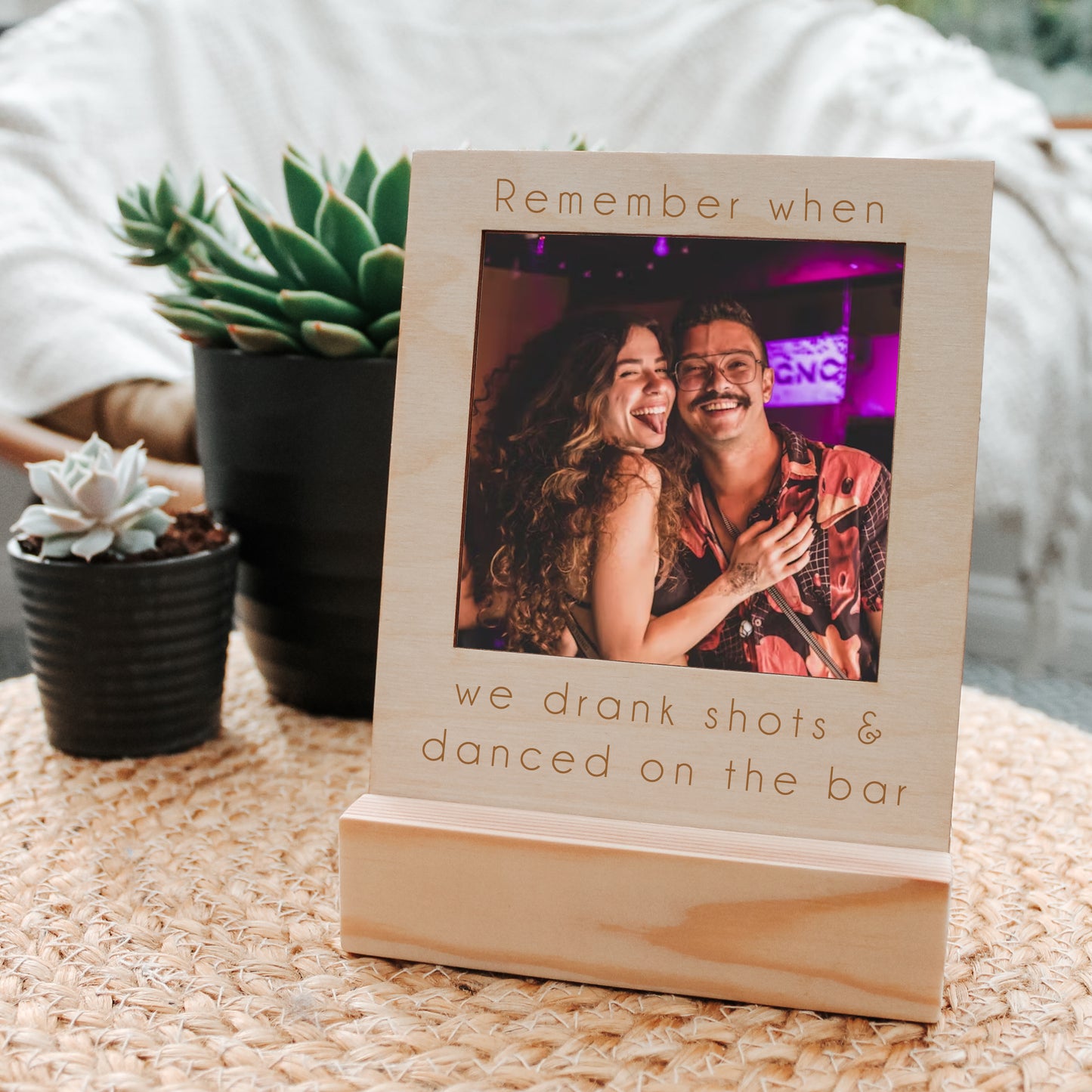 Remember When - Personalised Wooden Engraved Photo Frame