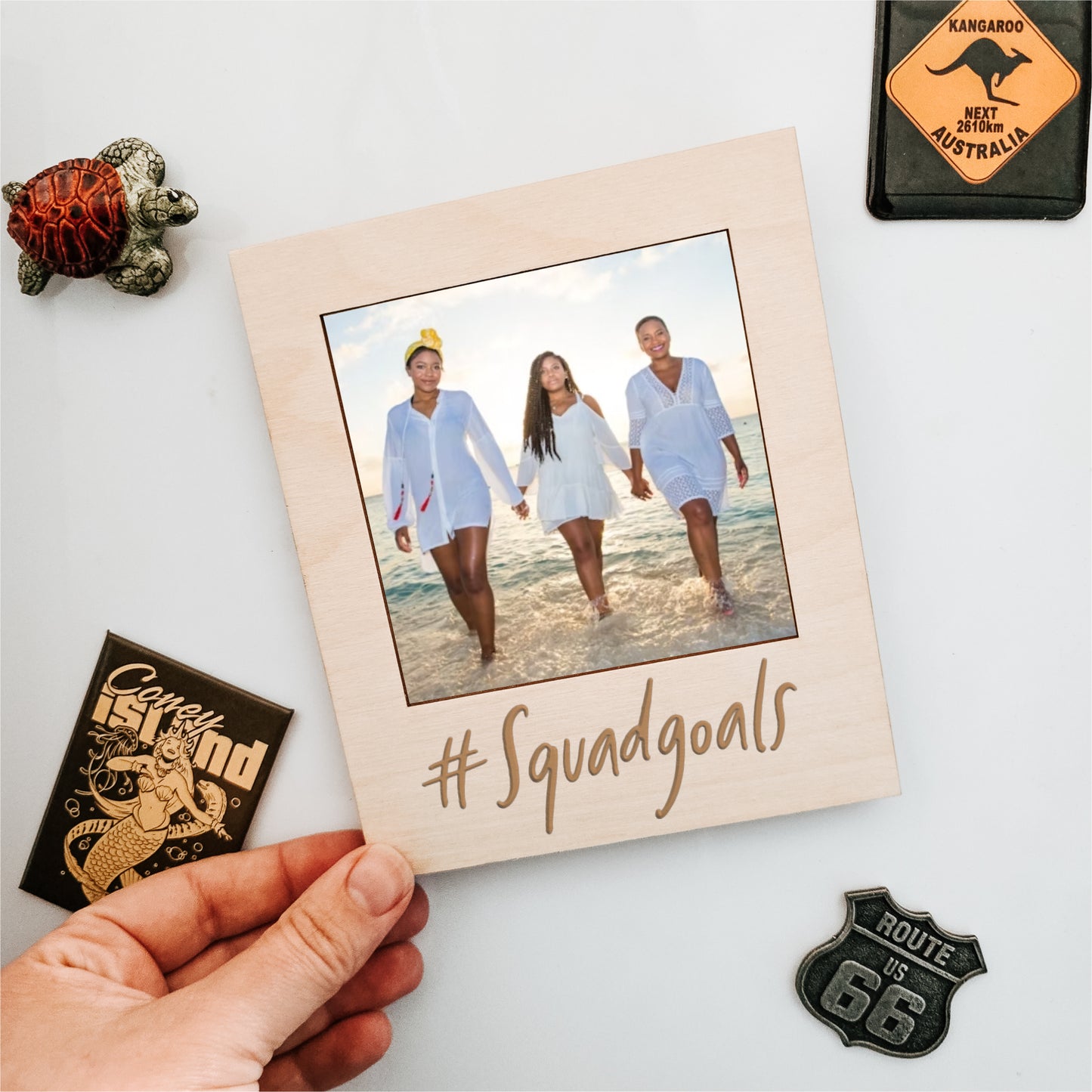 #SquadGoals - Wooden Engraved Best Friends Photo Frame