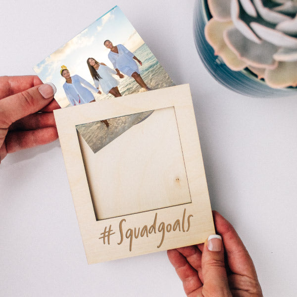 #SquadGoals - Wooden Engraved Best Friends Photo Frame