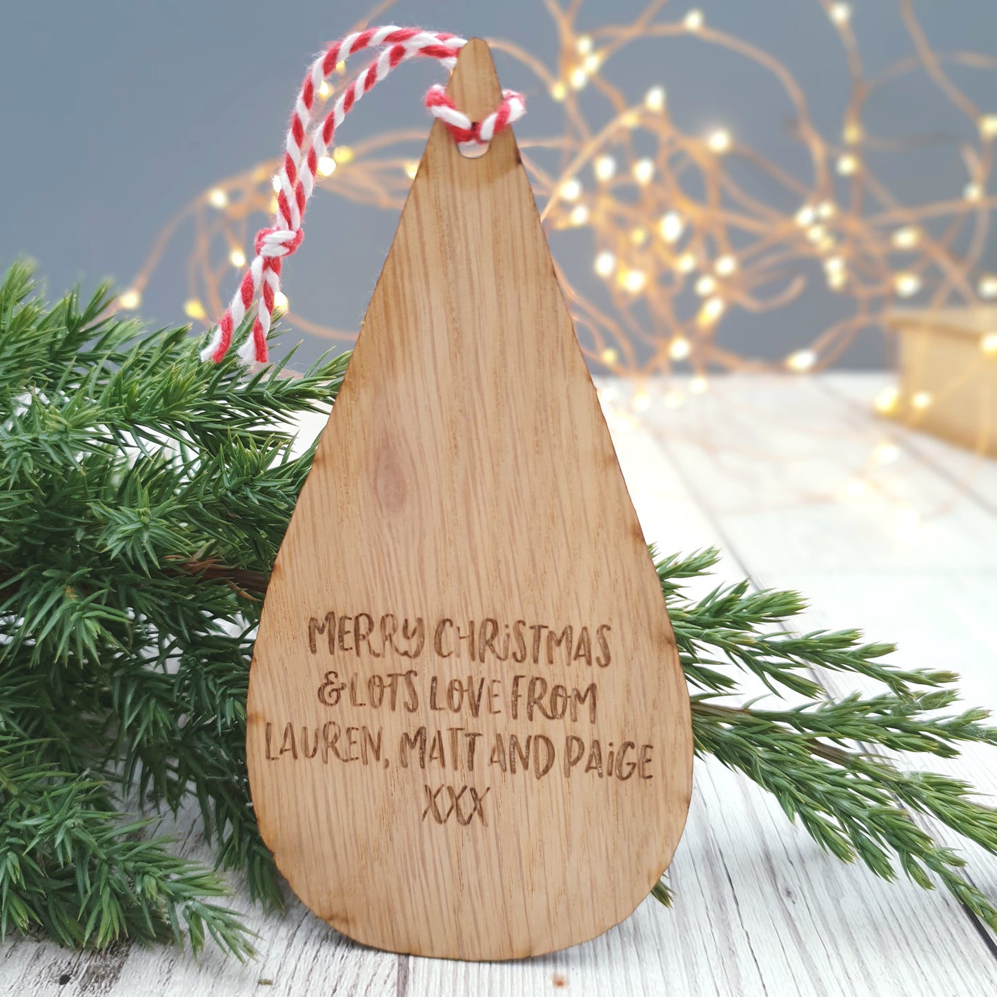 Nordic Gnome Christmas Wooden Santa Bauble