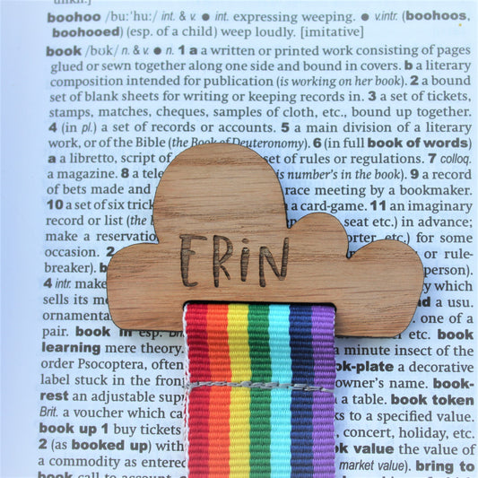 Custom Rainbow Cloud Bookmark