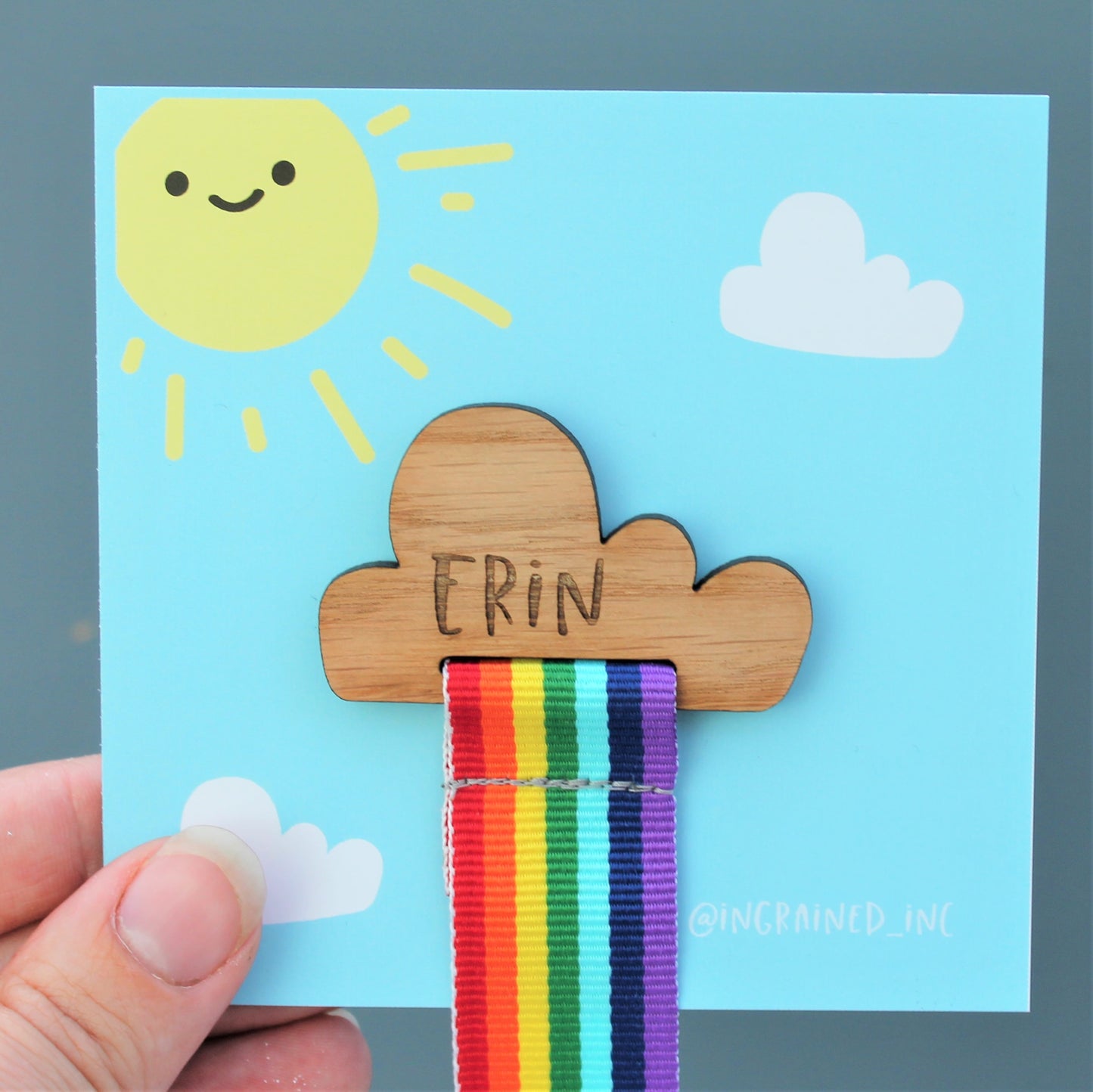 Custom Rainbow Cloud Bookmark