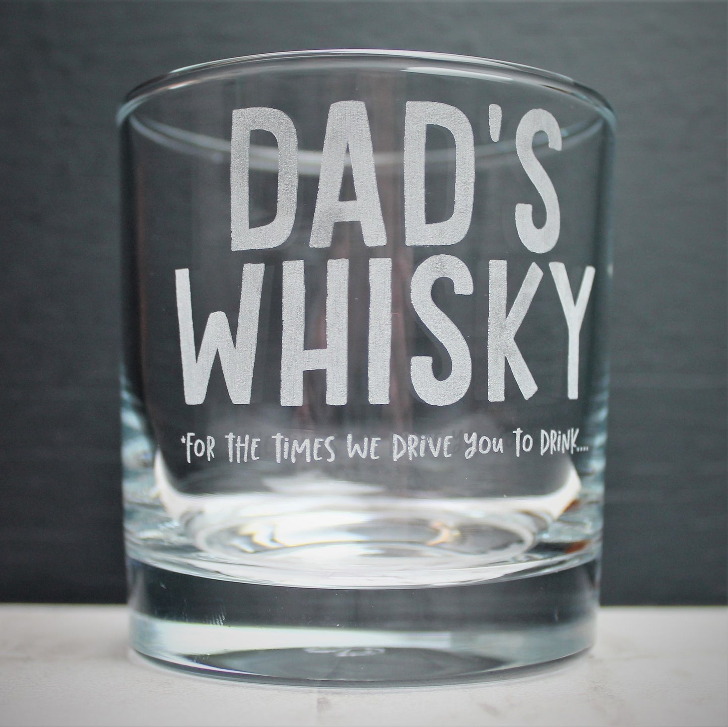 Dads whisky engraved glass tumbler for fathers day