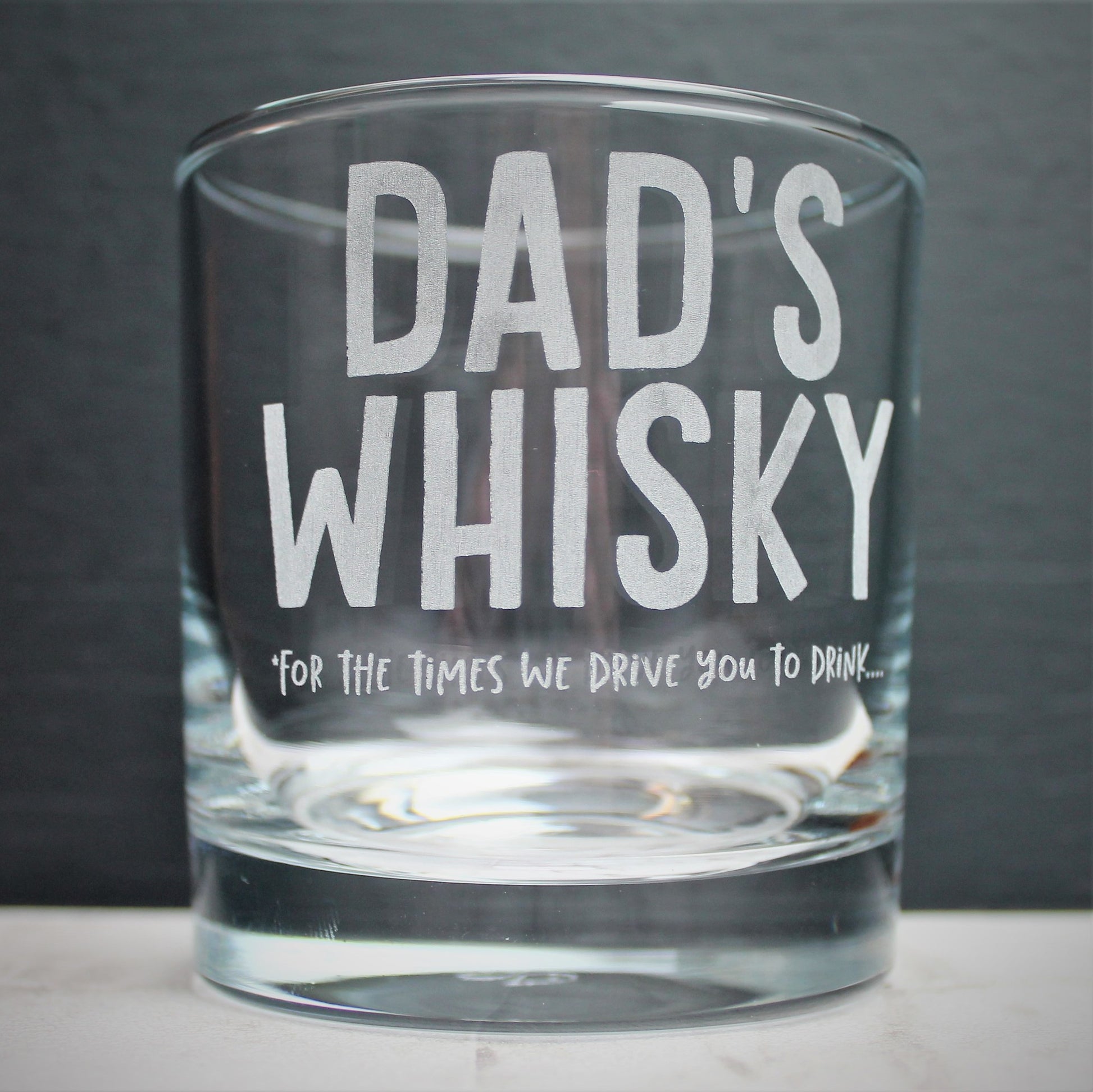 Dads whisky engraved glass tumbler for fathers day