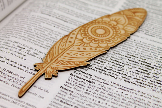 Boho Feather Bookmark