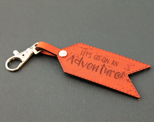 Lets Go On An Adventure Leather Keychain - Travel Quote