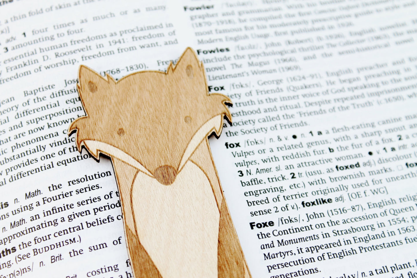 Cunning Fox Wooden Bookmark