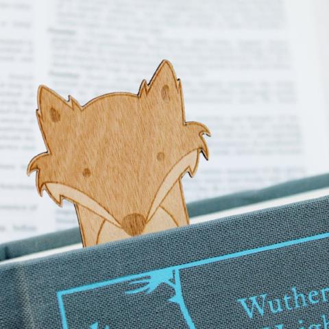 Cunning Fox Wooden Bookmark