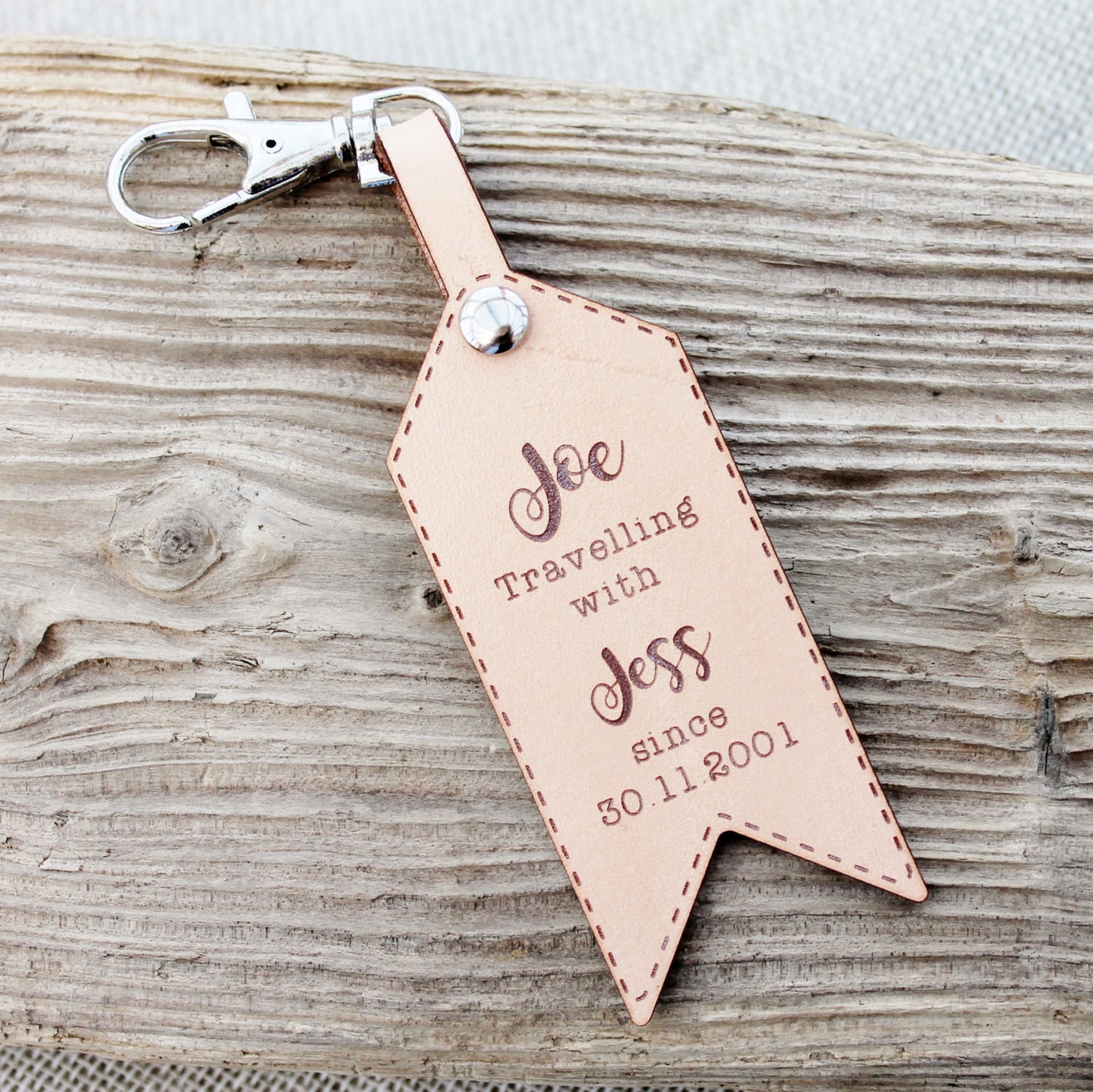 Customised Leather Luggage Tag - Travelling Since