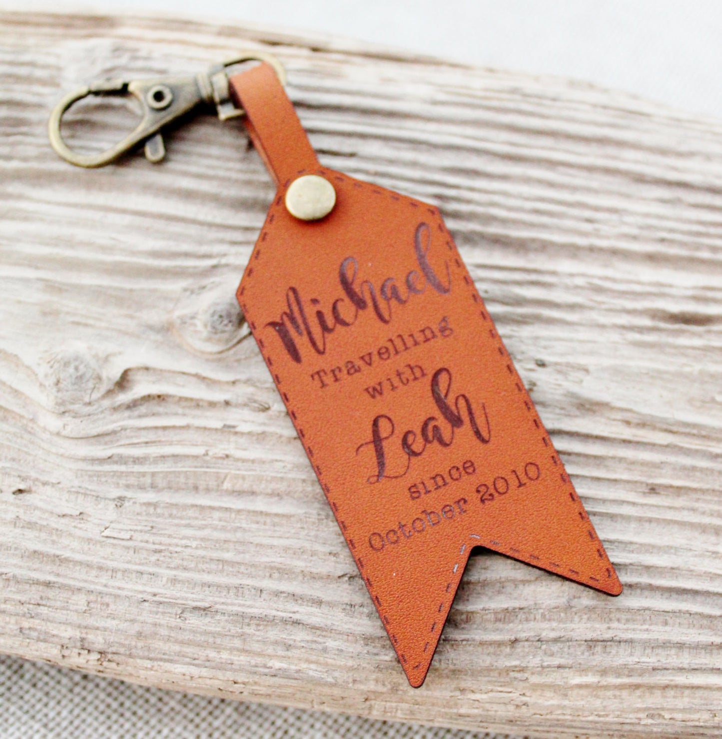 Customised Leather Luggage Tag - Travelling Since