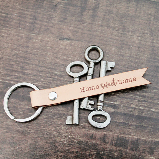Home Sweet Home Leather Keyring