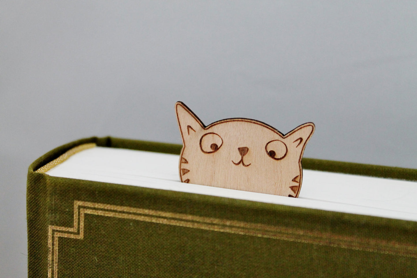 Sneaky Cat Bookmark Wooden Engraved