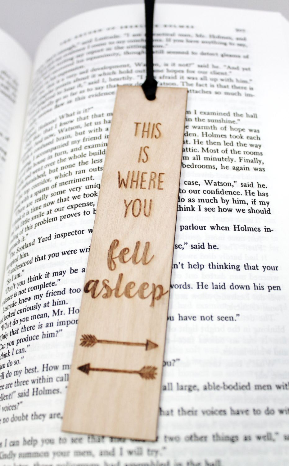 This is Where You Fell Asleep Bookmark Funny Arrow Book Lover Gift