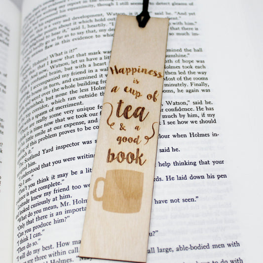 Happiness is a Cup of Tea and a Good Book Bookmark