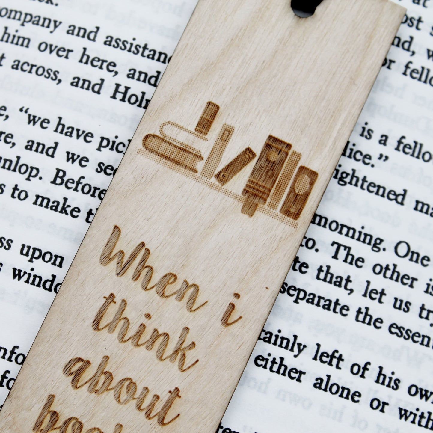 When I Think about Books, I Touch my Shelf - Funny Bookmark