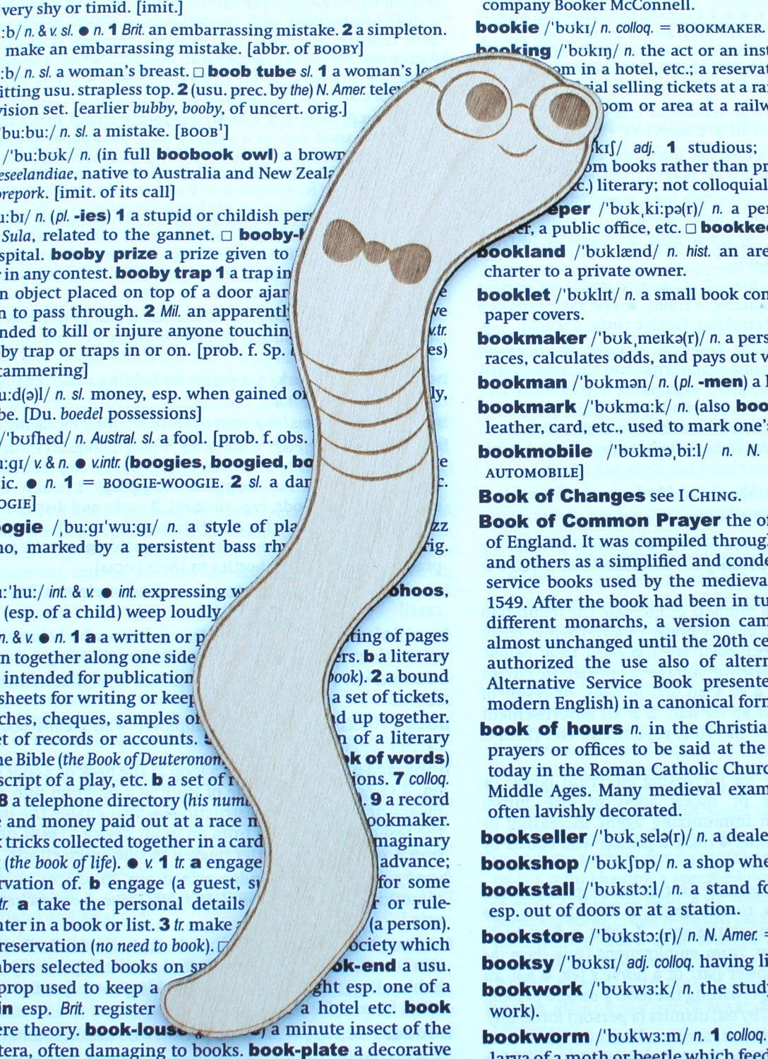 Bookworm Worm Wooden Bookmark