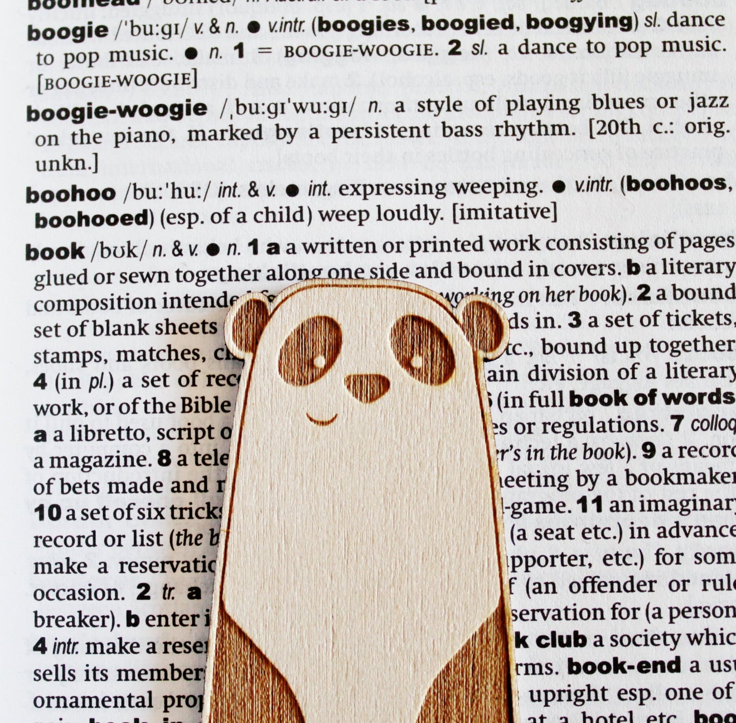 Wooden Panda Bear Bookmark