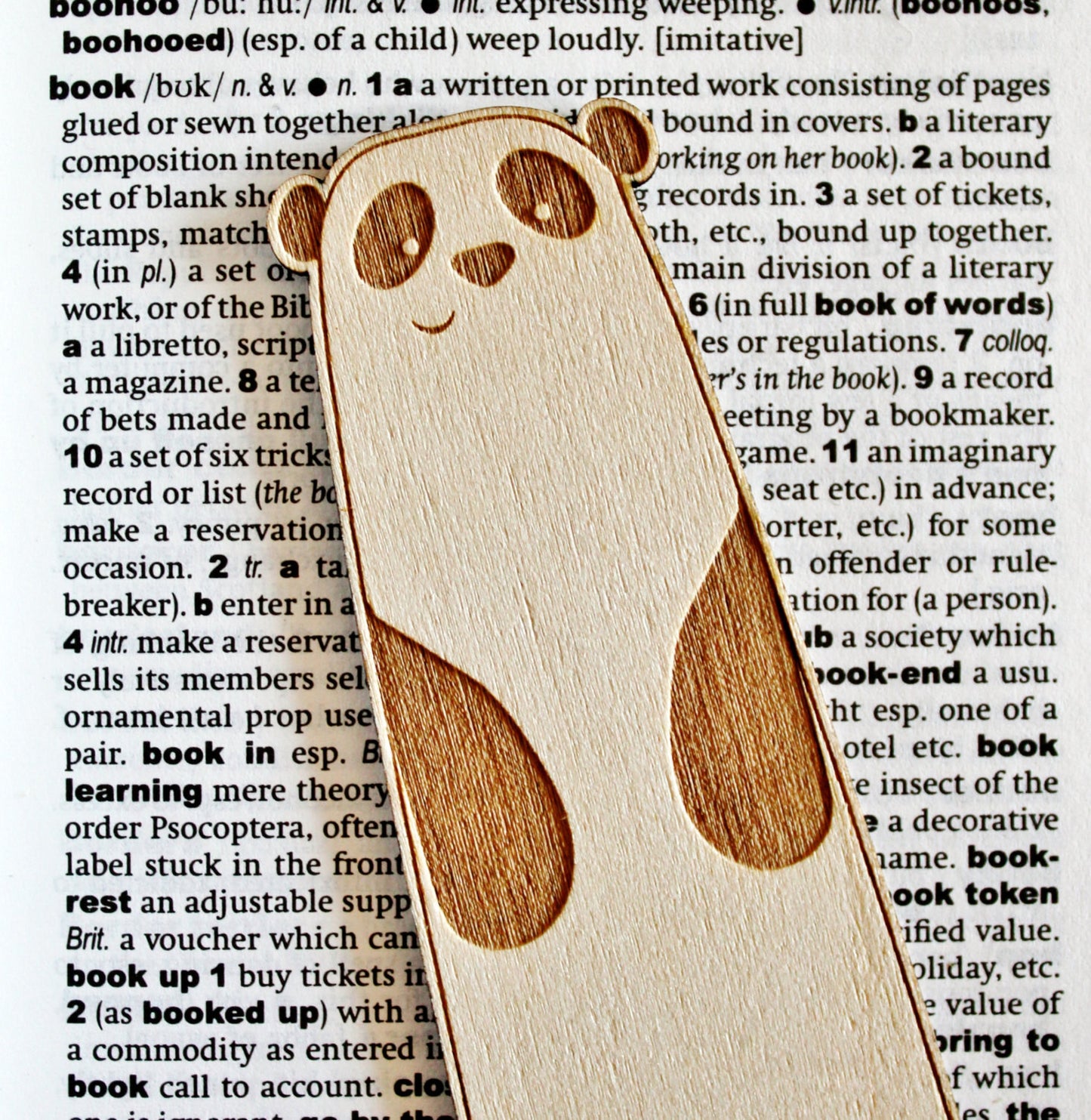 Wooden Panda Bear Bookmark