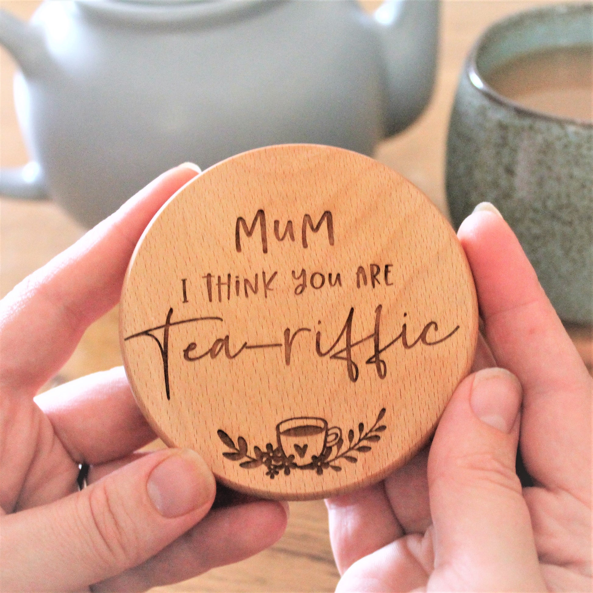 Mum tea coaster personalised