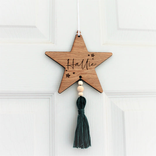 nursery wooden rustic star door sign for child's room