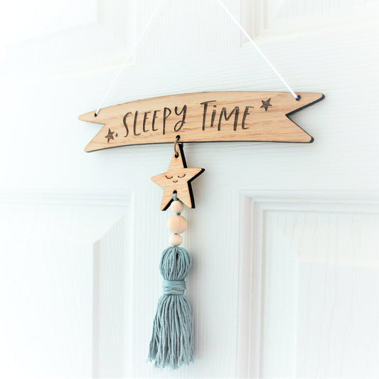 sleepy star nursery wooden decor sign