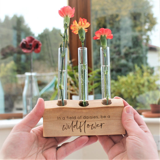 Wildflower Test Tube - Wooden Propagation stand
