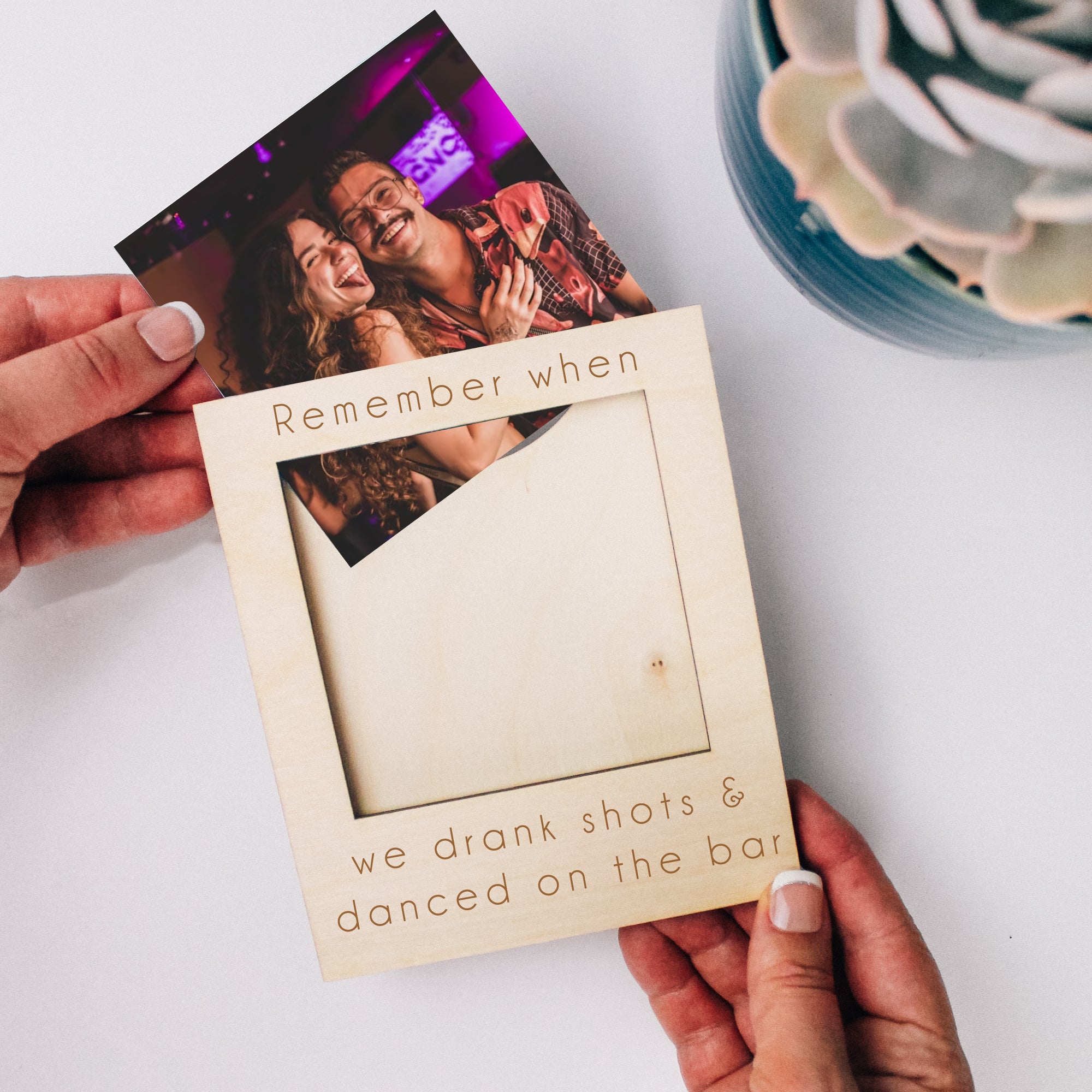 Fun Text Photo Frame Wooden Photo Frames - Engraved with Funny Sayings and Memorable quotes ...