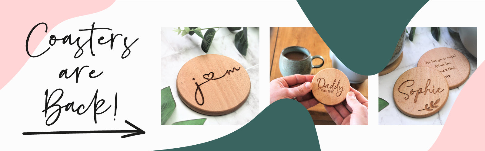 engraved wooden personalised coasters from ingrained inc 