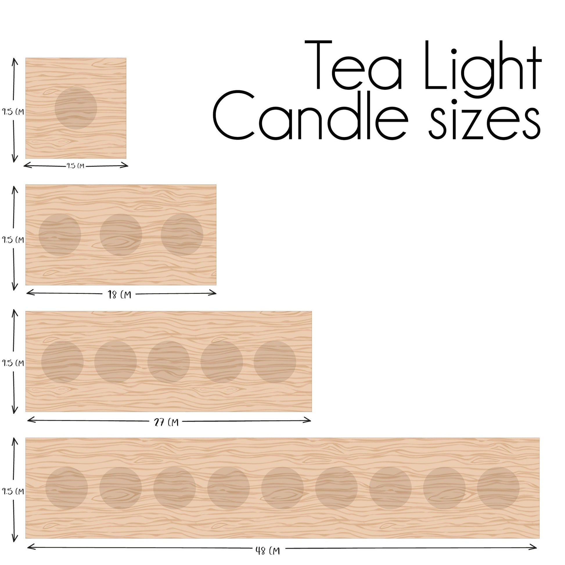 Candle tea light sizes from ingrained inc 