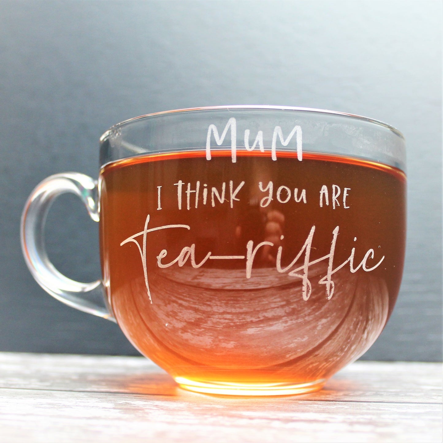 Large tea glass mug for mum