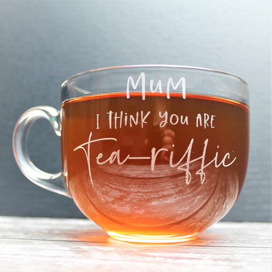 Large tea glass mug for mum