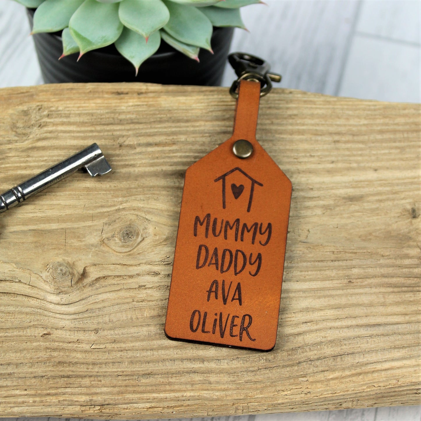 Personalised Family Name House Keyring