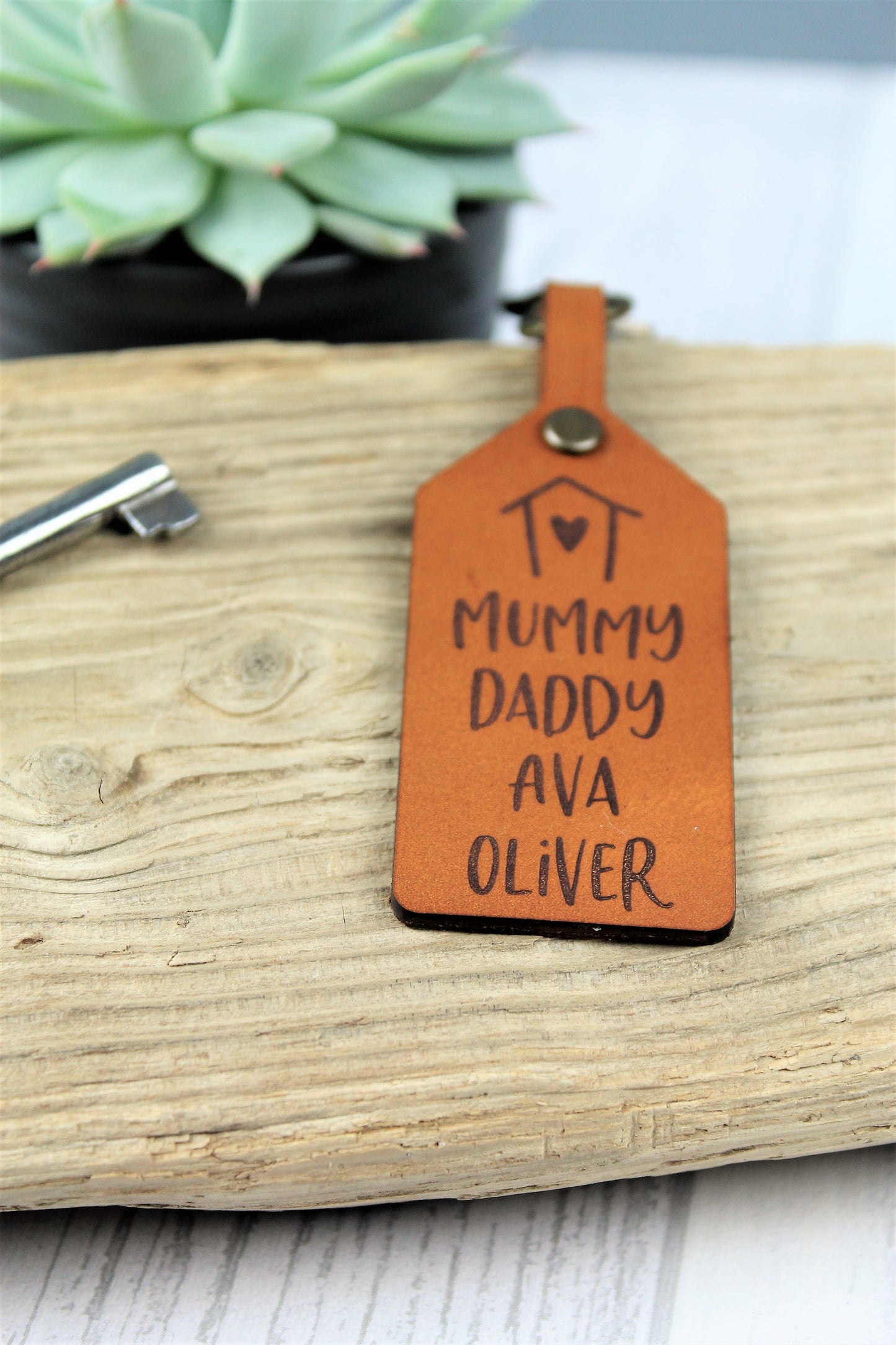 Personalised Family Name House Keyring