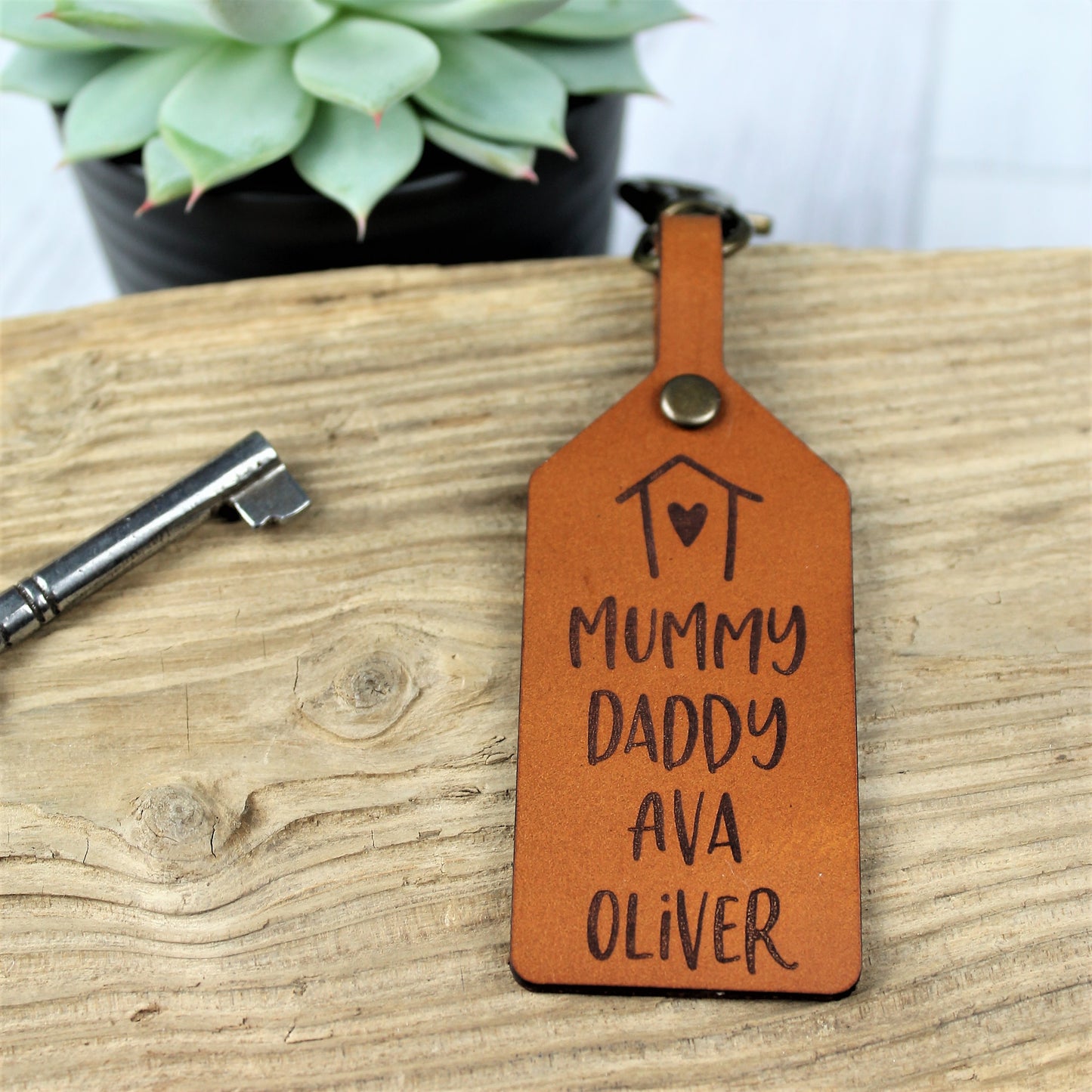 Personalised Family Name House Keyring