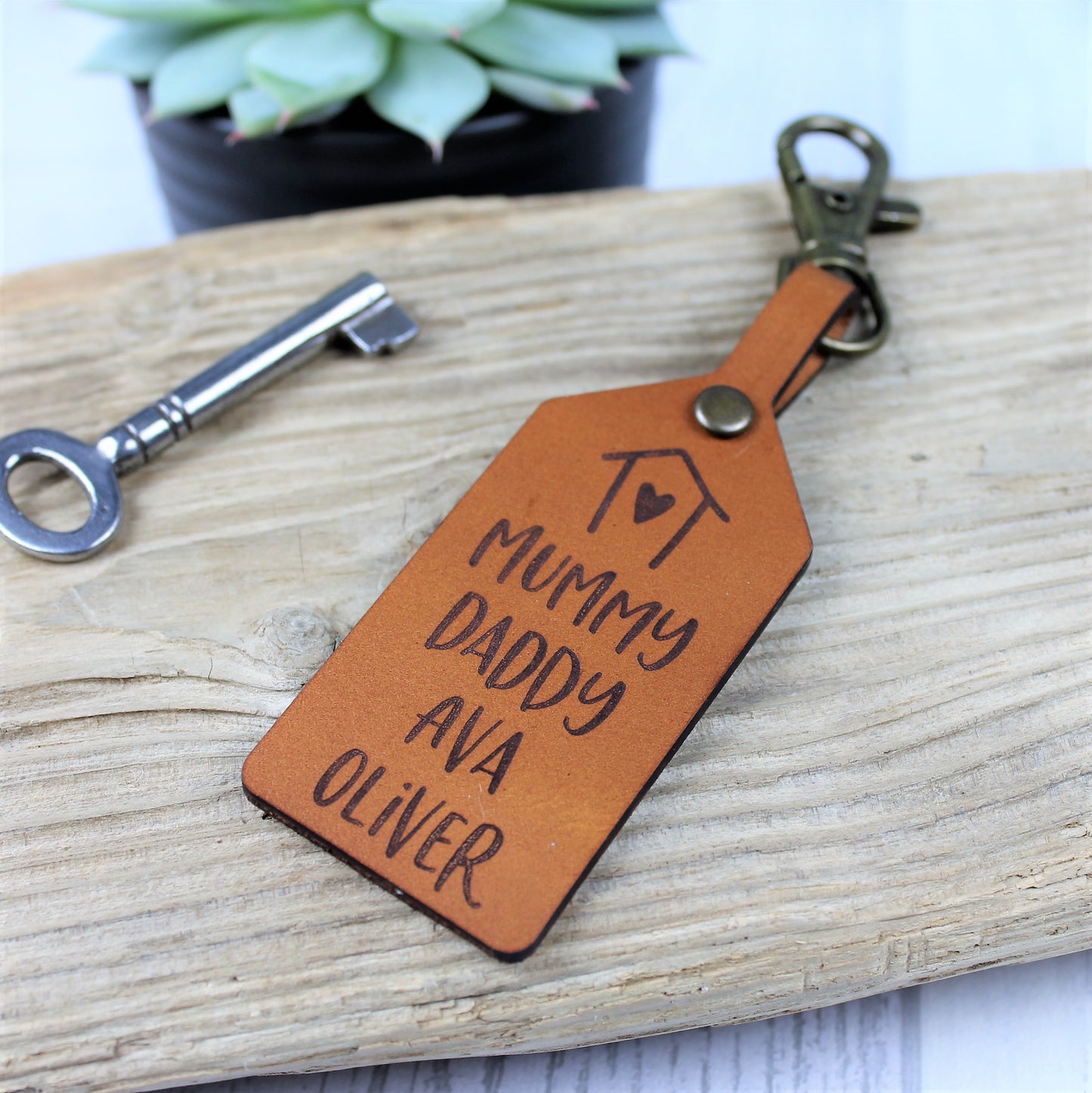 Personalised Family Name House Keyring