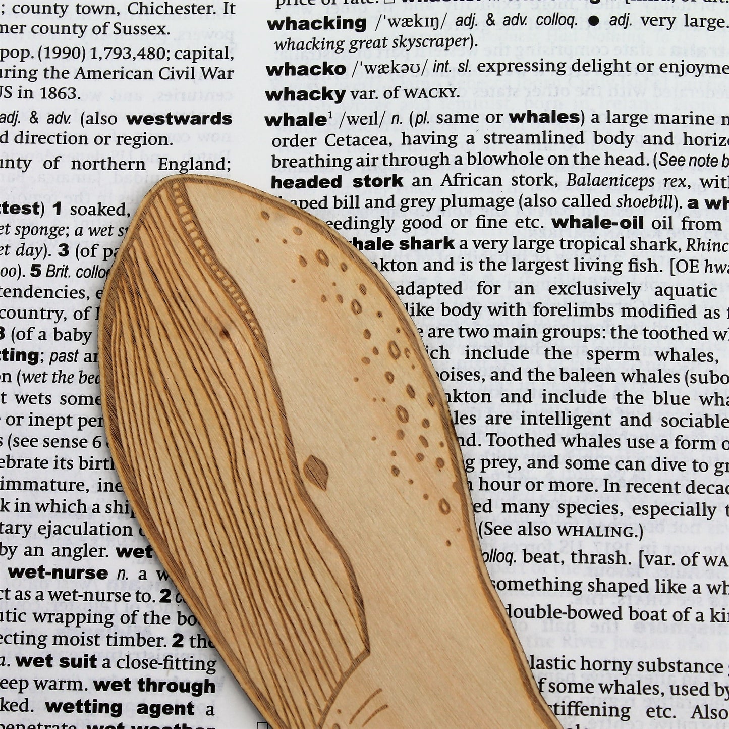 Wooden Blue Whale Bookmark
