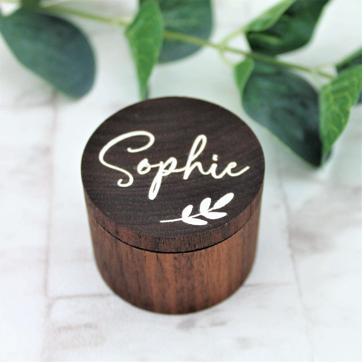 Personalised Wooden Ring Box with Name
