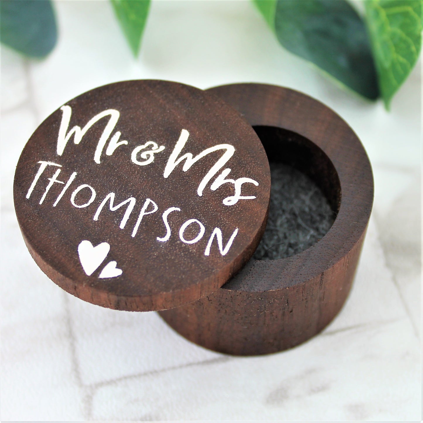 Custom Couple Surname Wooden Ring Box