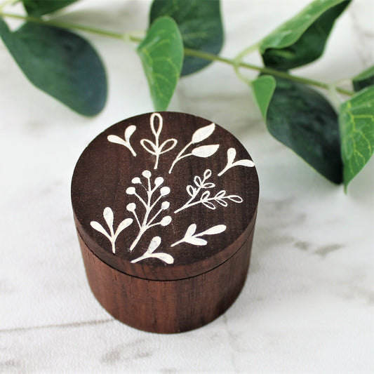 Floral Wooden Ring Box