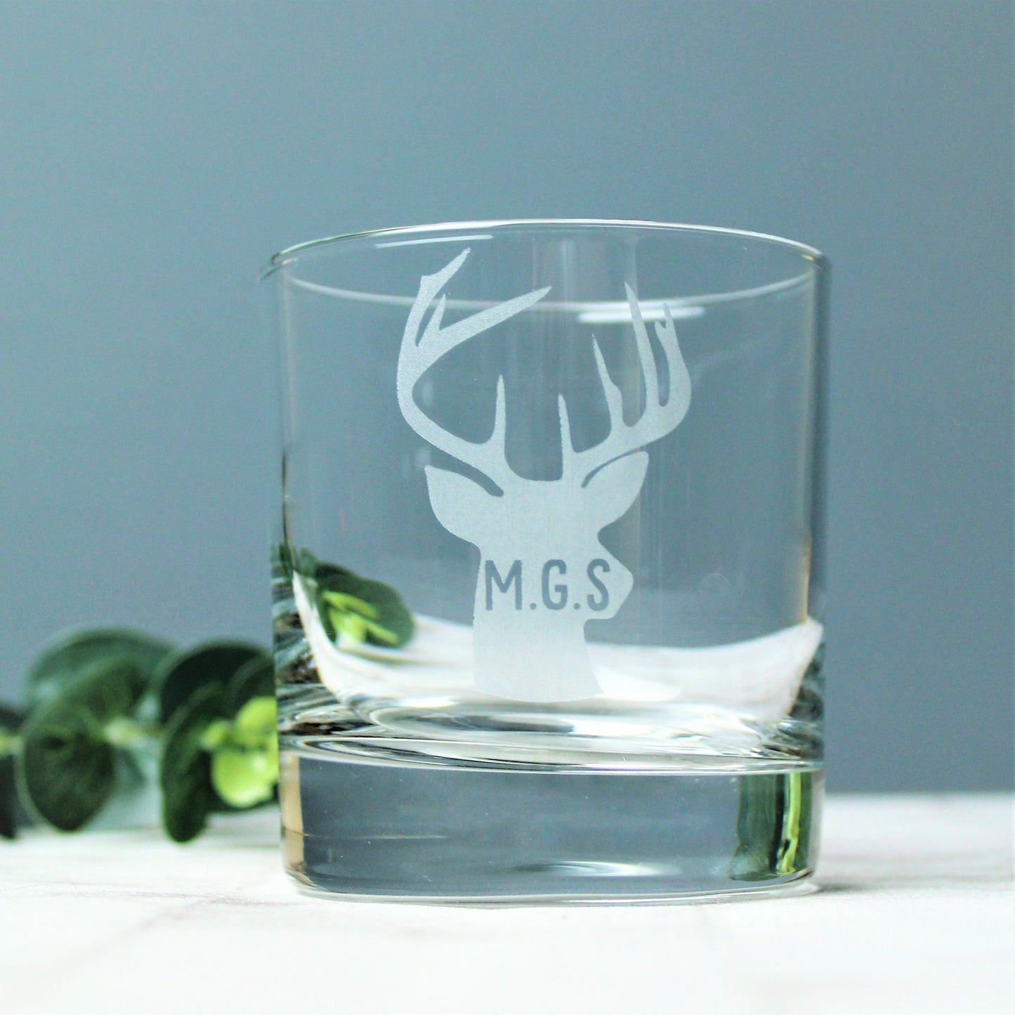 Custom Initial Stag / Deer Glass