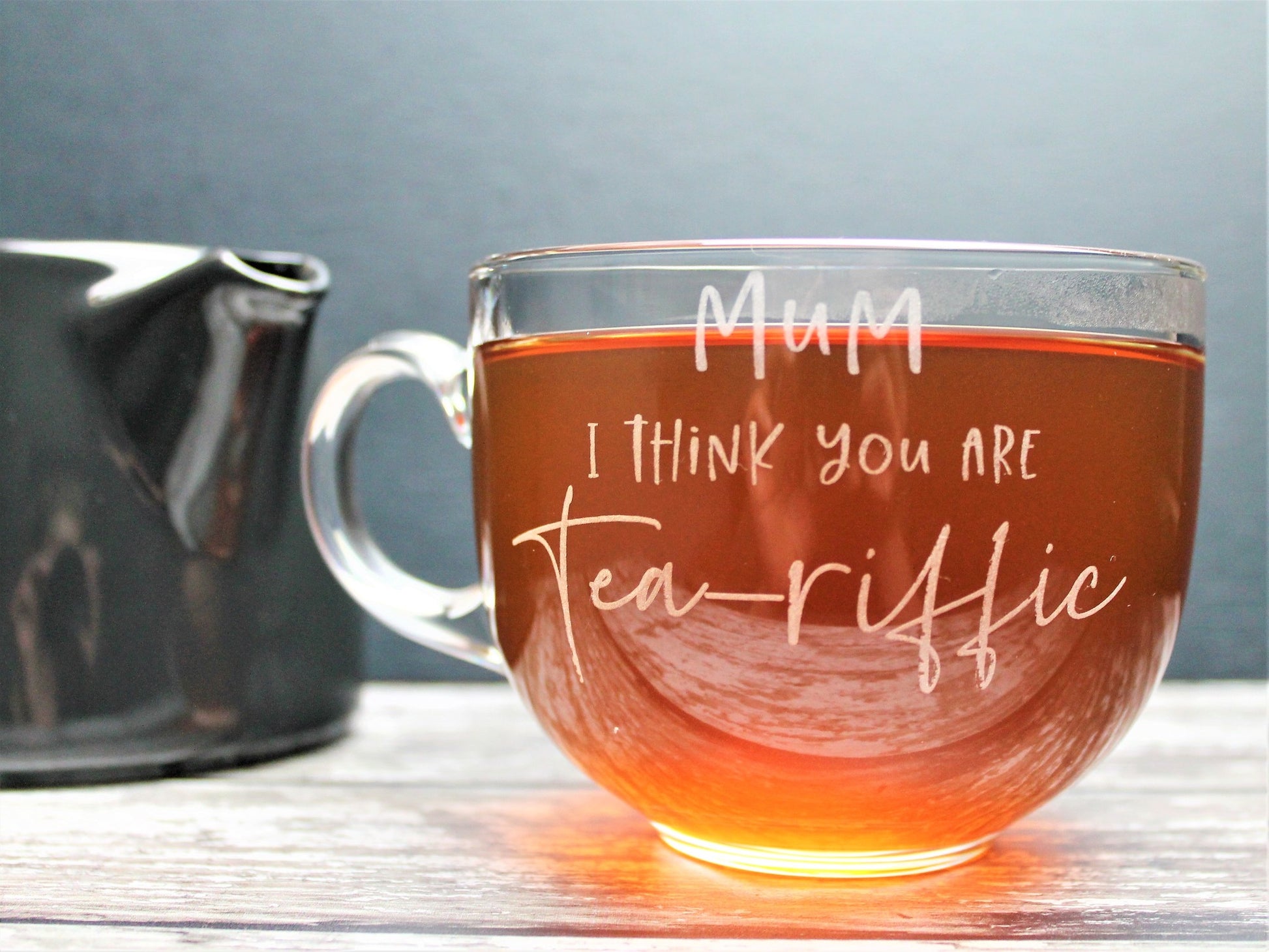 Large tea glass mug for mum