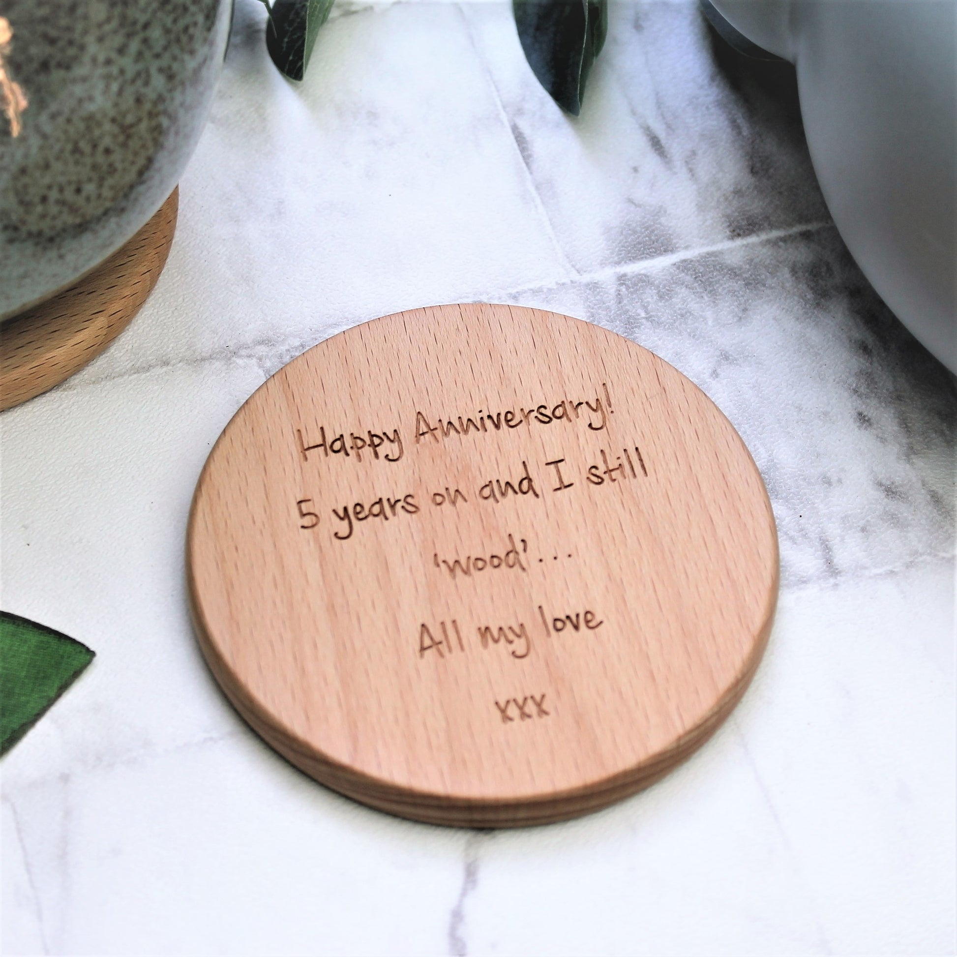 wooden engraved coaster 