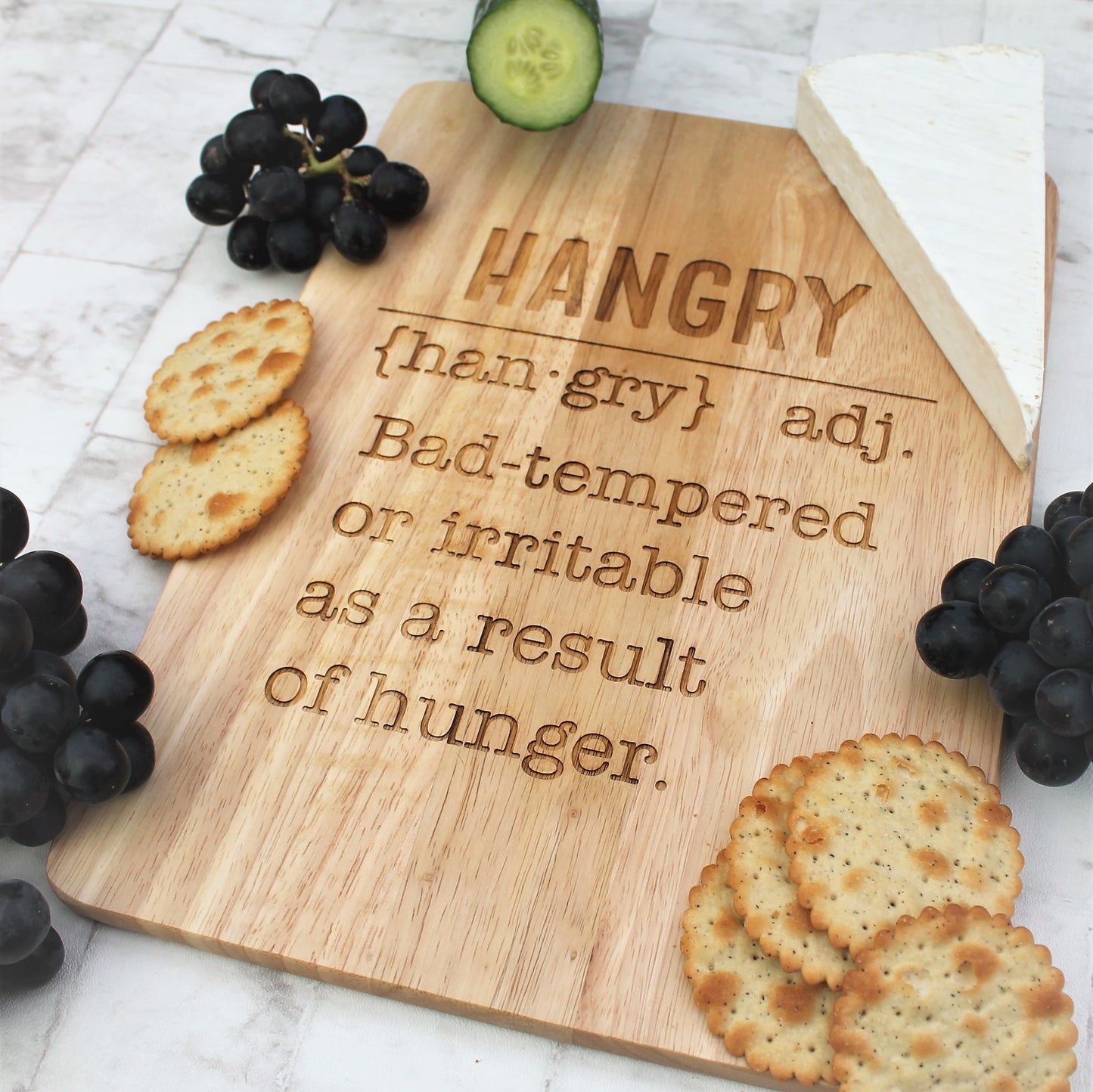 Hangry definition funny serving board for parties and cheeseboards