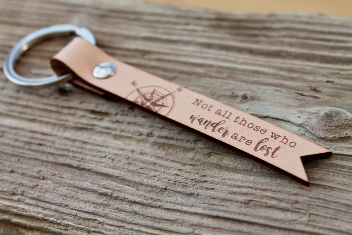 Not All Those Who Wander Are Lost - Leather Keyring