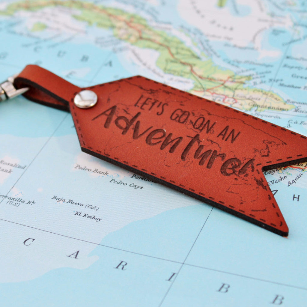 Lets Go On An Adventure Leather Keychain - Travel Quote