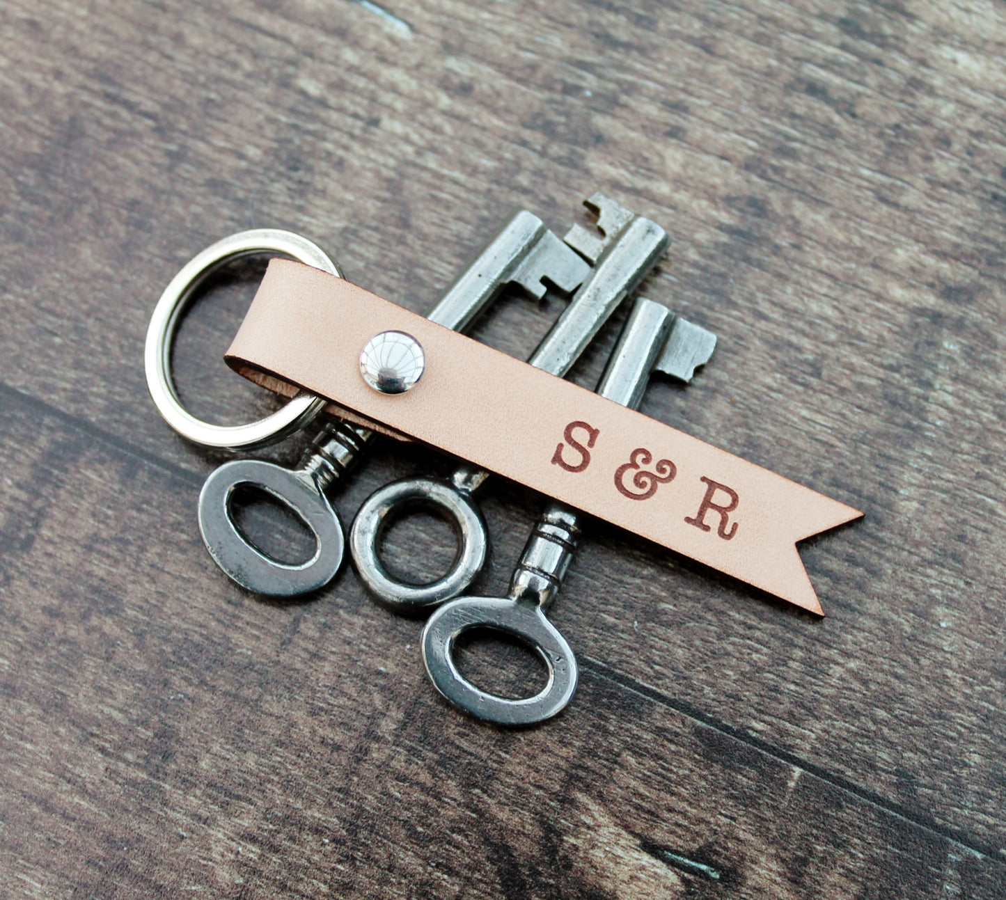 Couple Keyring with Initials Custom Keyring